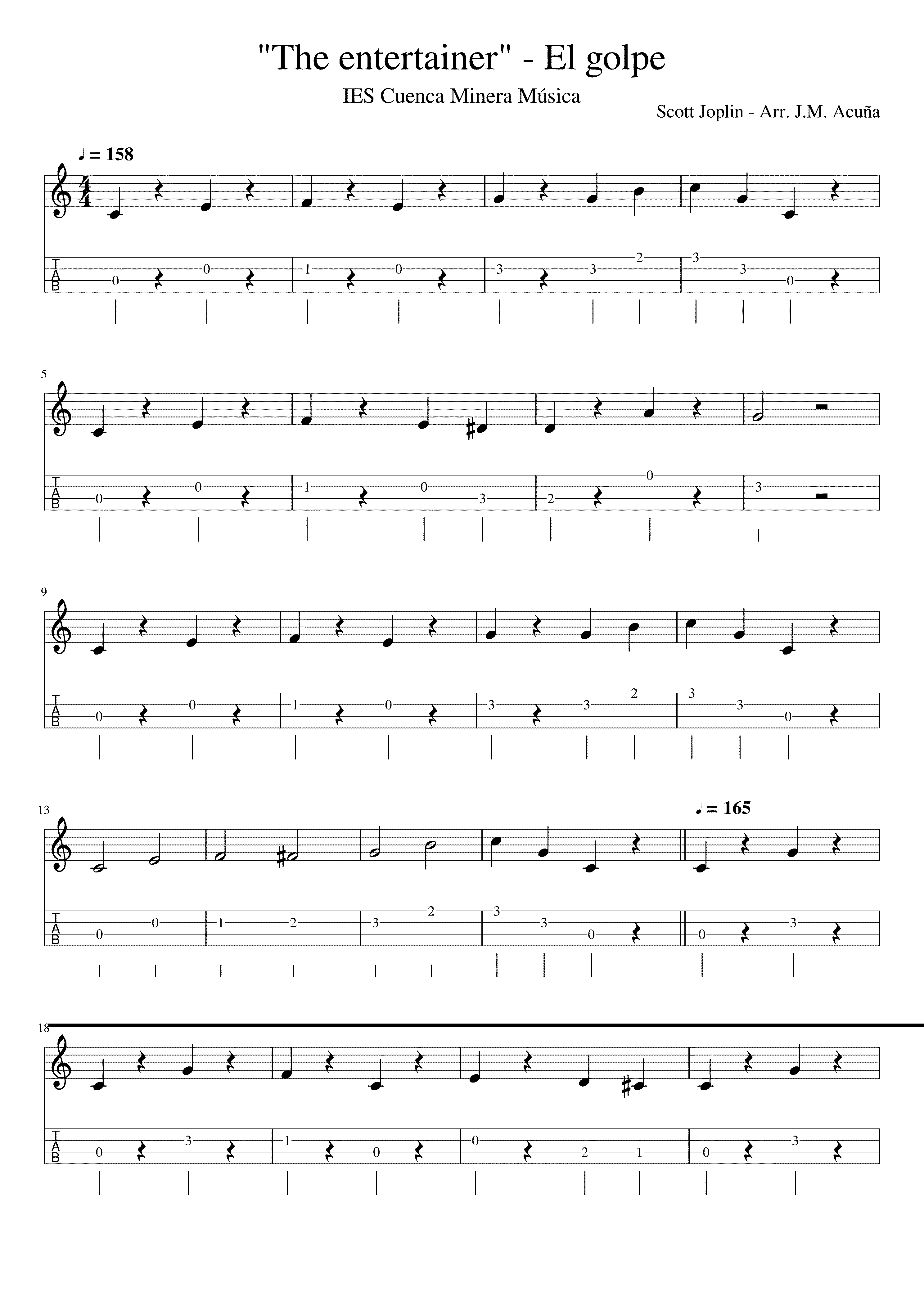Partitura Scott Joplin El Golpe