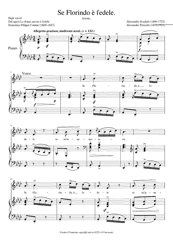 Partitura Se Florindo E Fedele