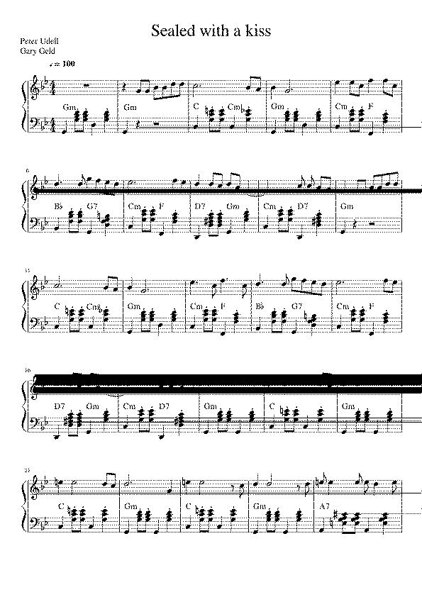 Partitura Sealed With a Kiss