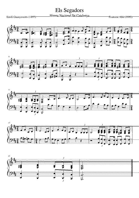 Partitura Segadors