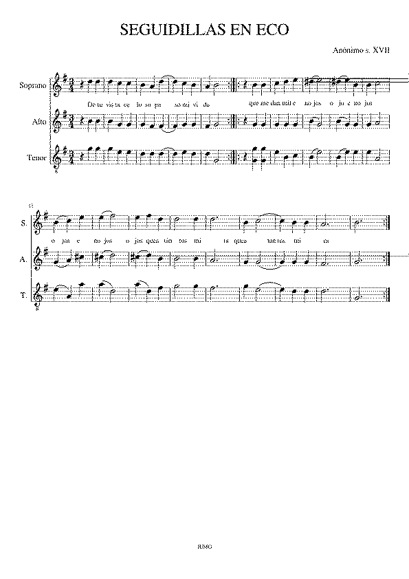 Partitura Seguidillas en Eco