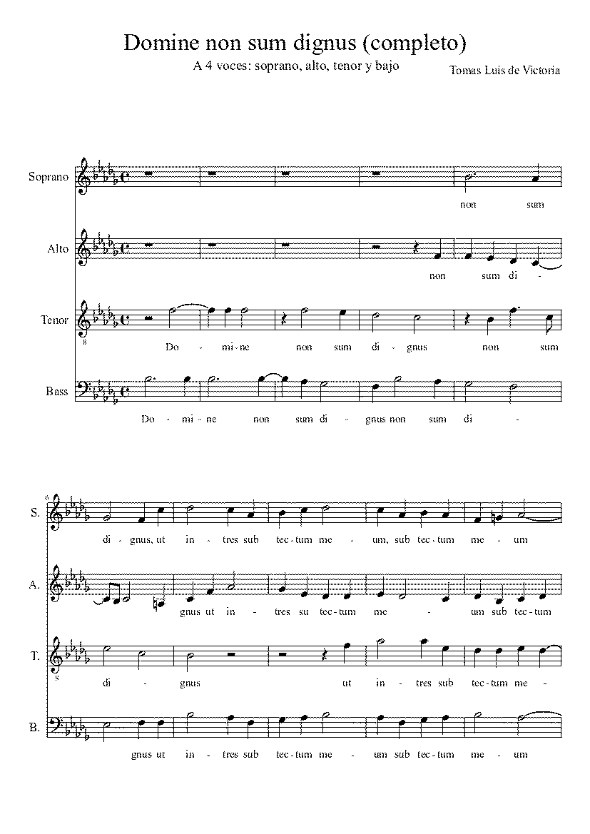 Partitura Señor No Soy Digno