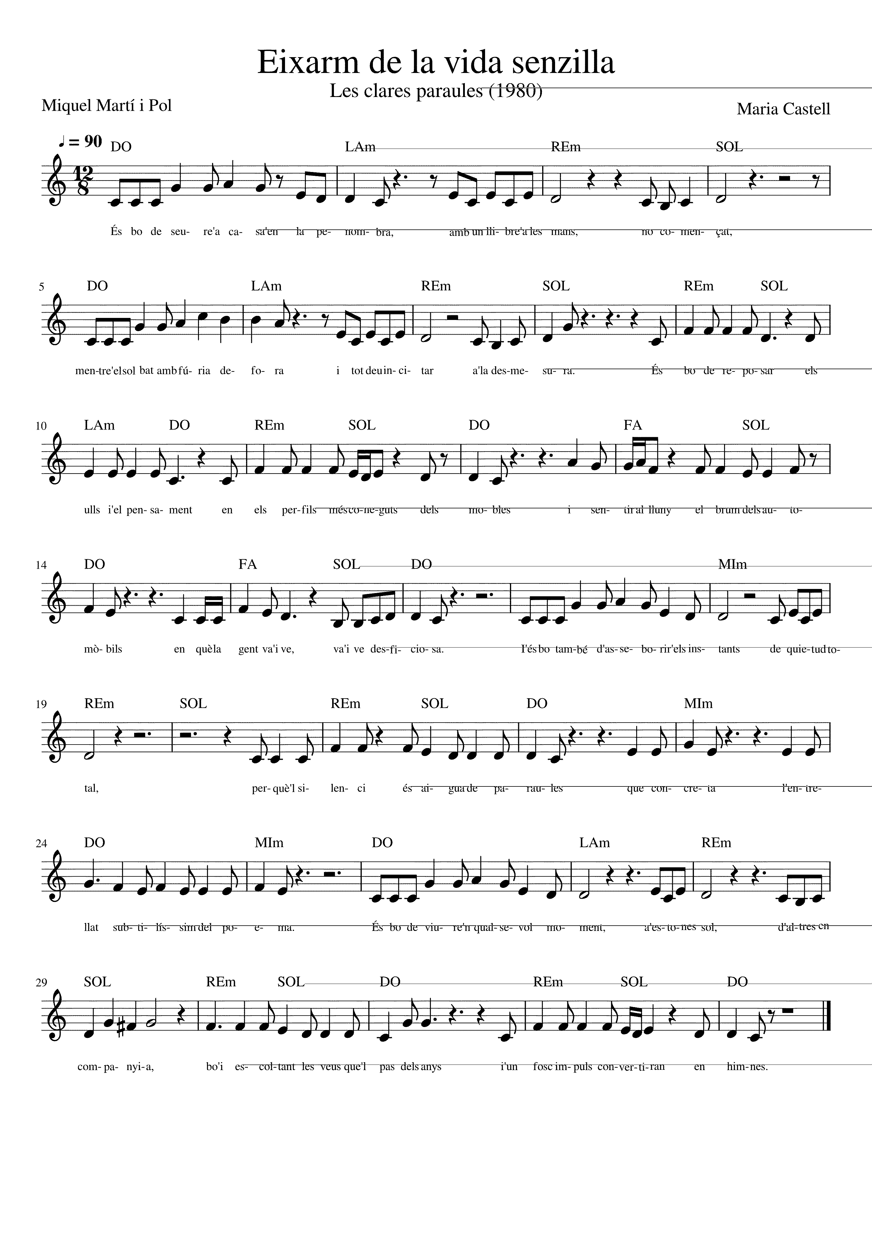 Partitura Senzilla