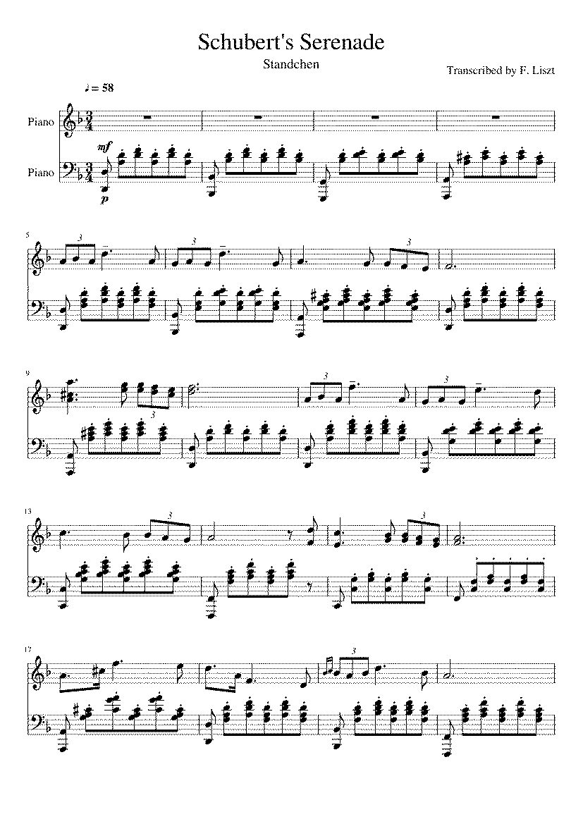 Partitura Serenade Franz Schubert