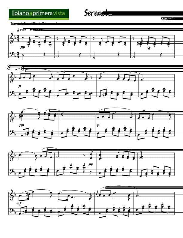 Partitura Serenata de Schubert