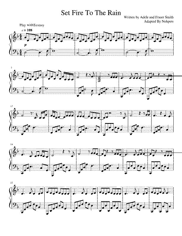 Partitura Set Fire To The Rain