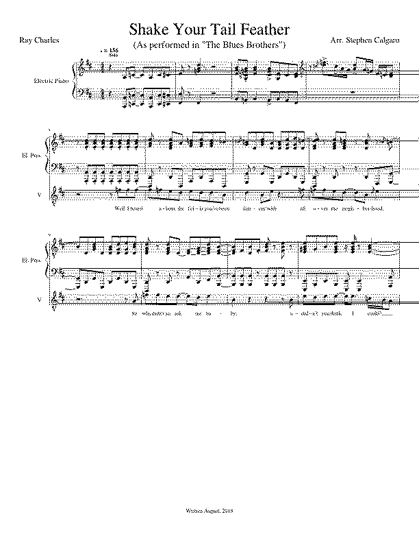 Partitura Shake a Tail Feather