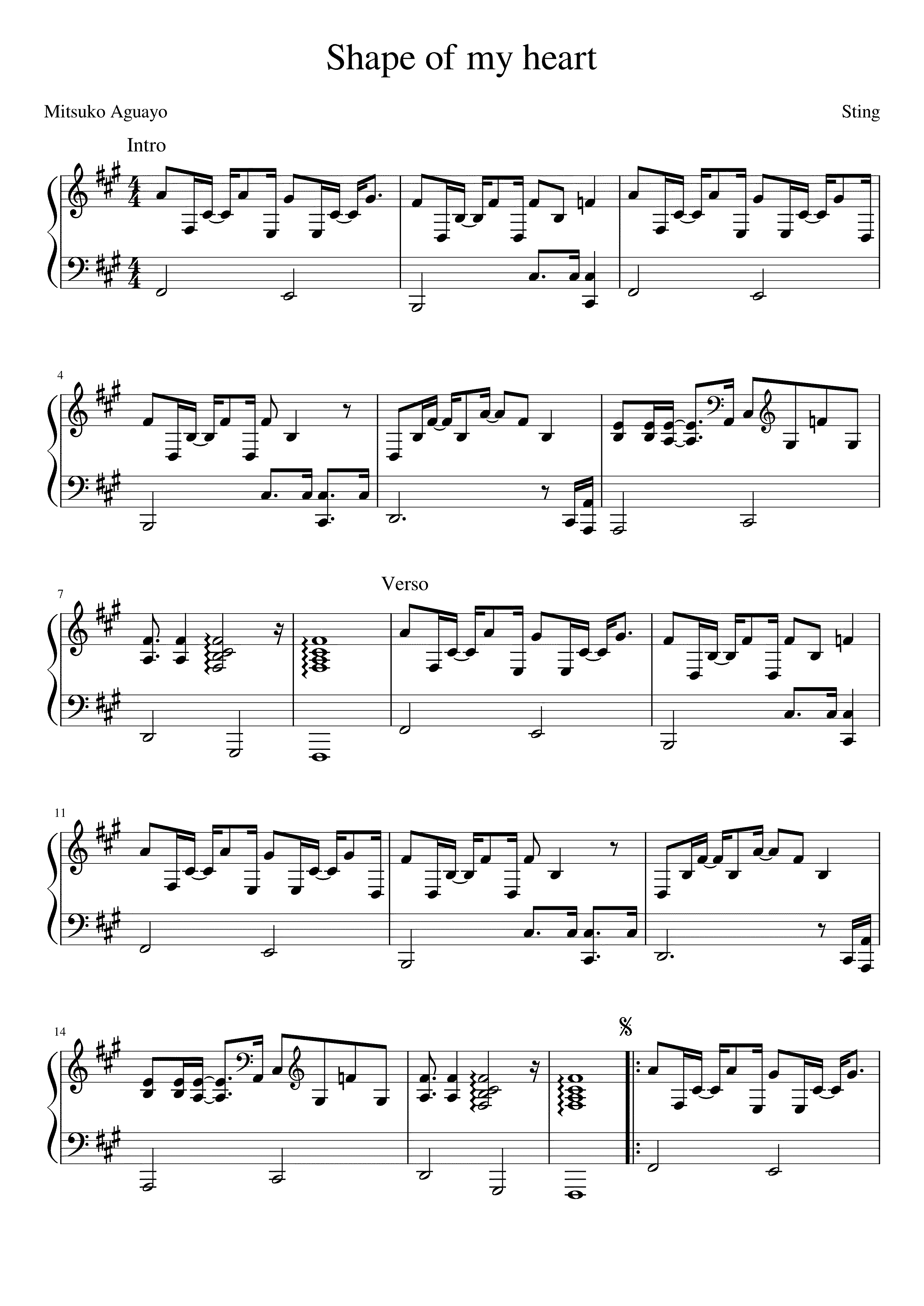 Partitura Shape of My Heart