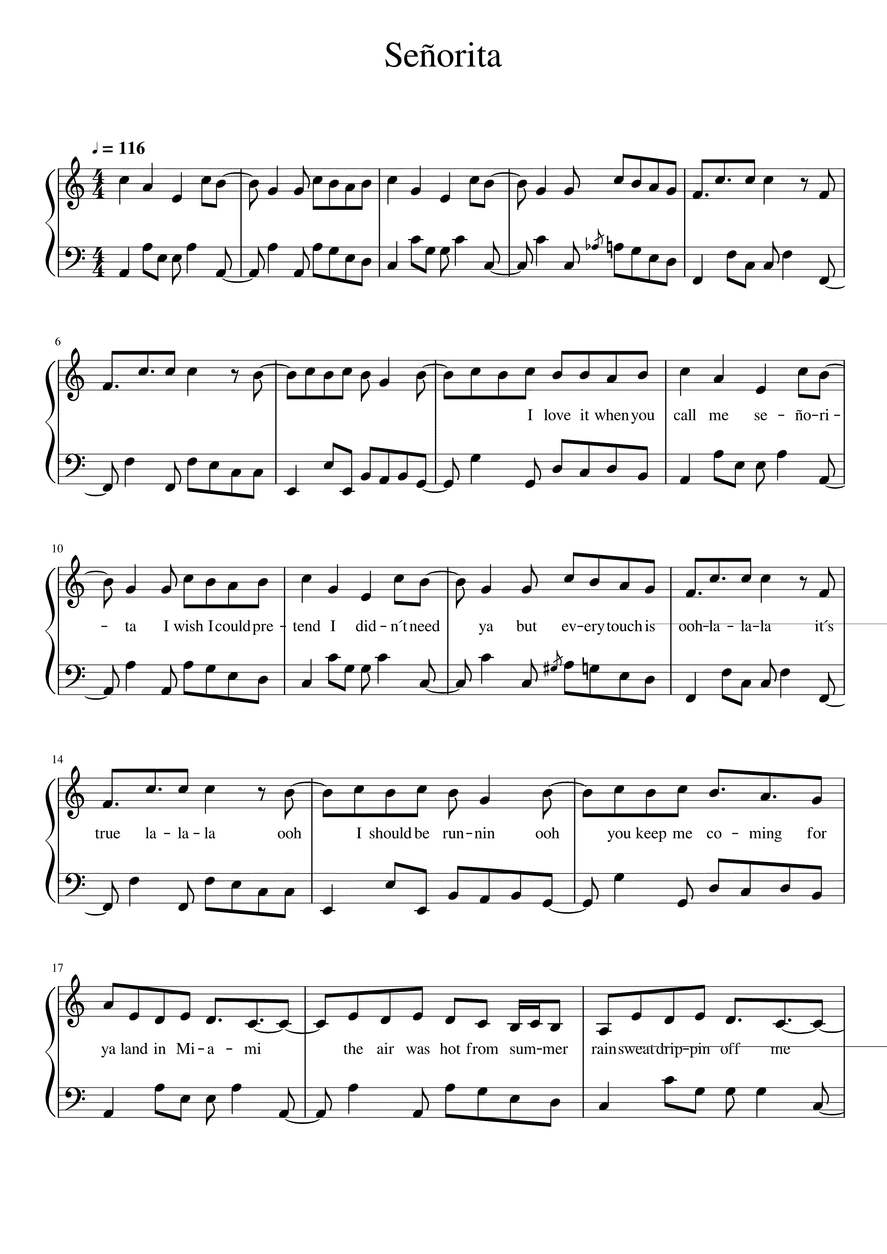 Partitura Shawn Mendes
