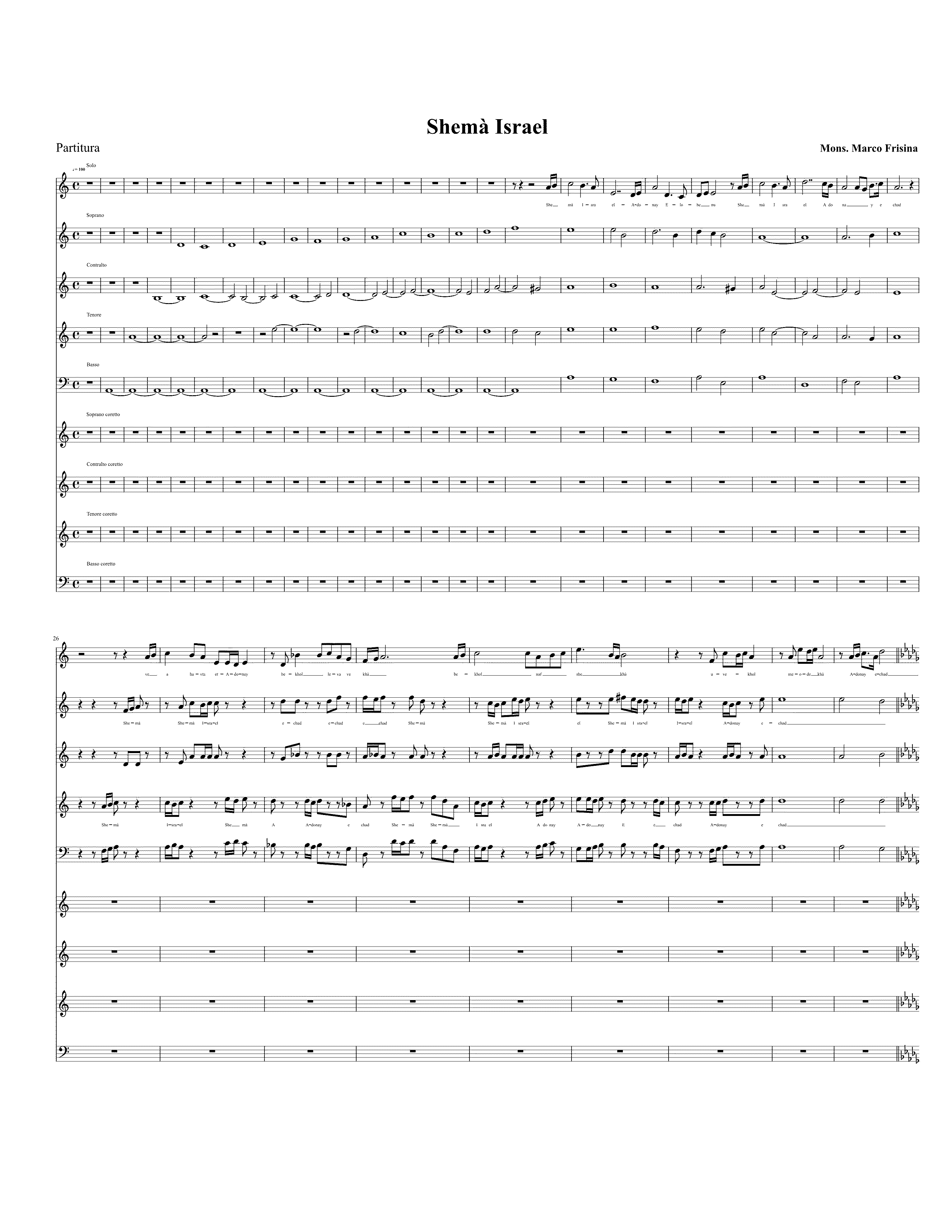 Partitura Shema Israel