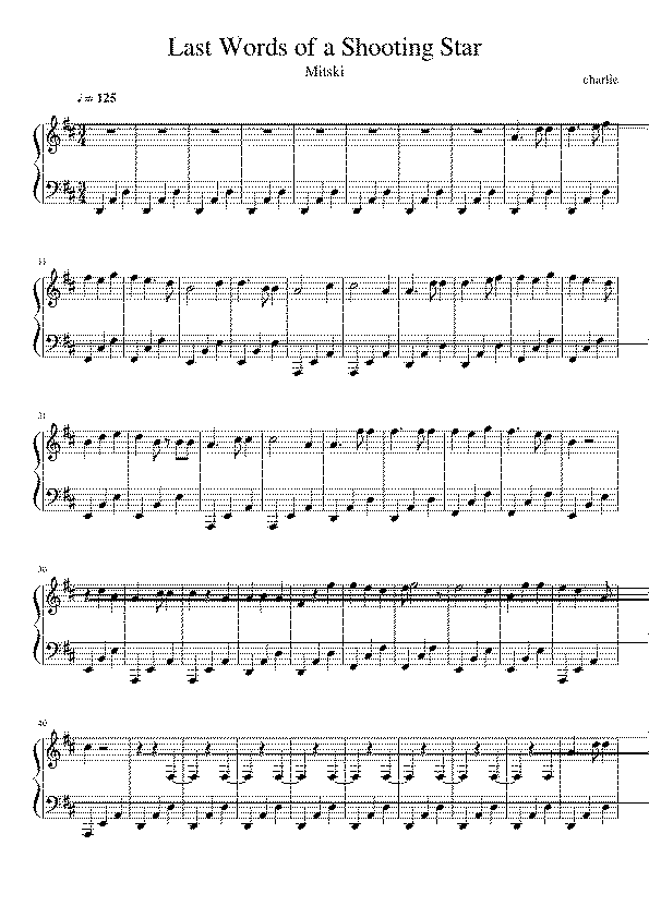 Partitura Shooting Star