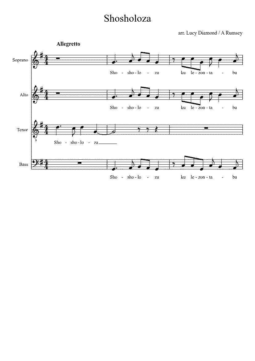 Partitura Shosholoza