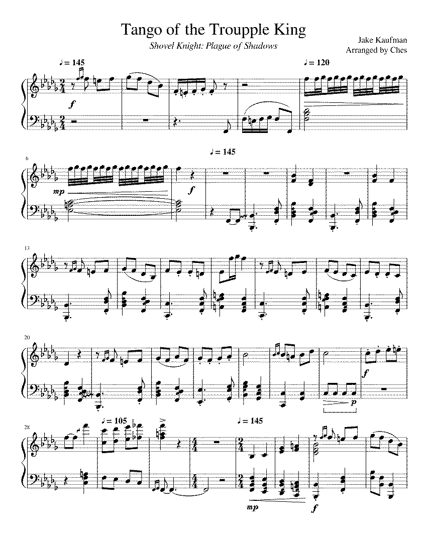 Partitura Shovel Knight