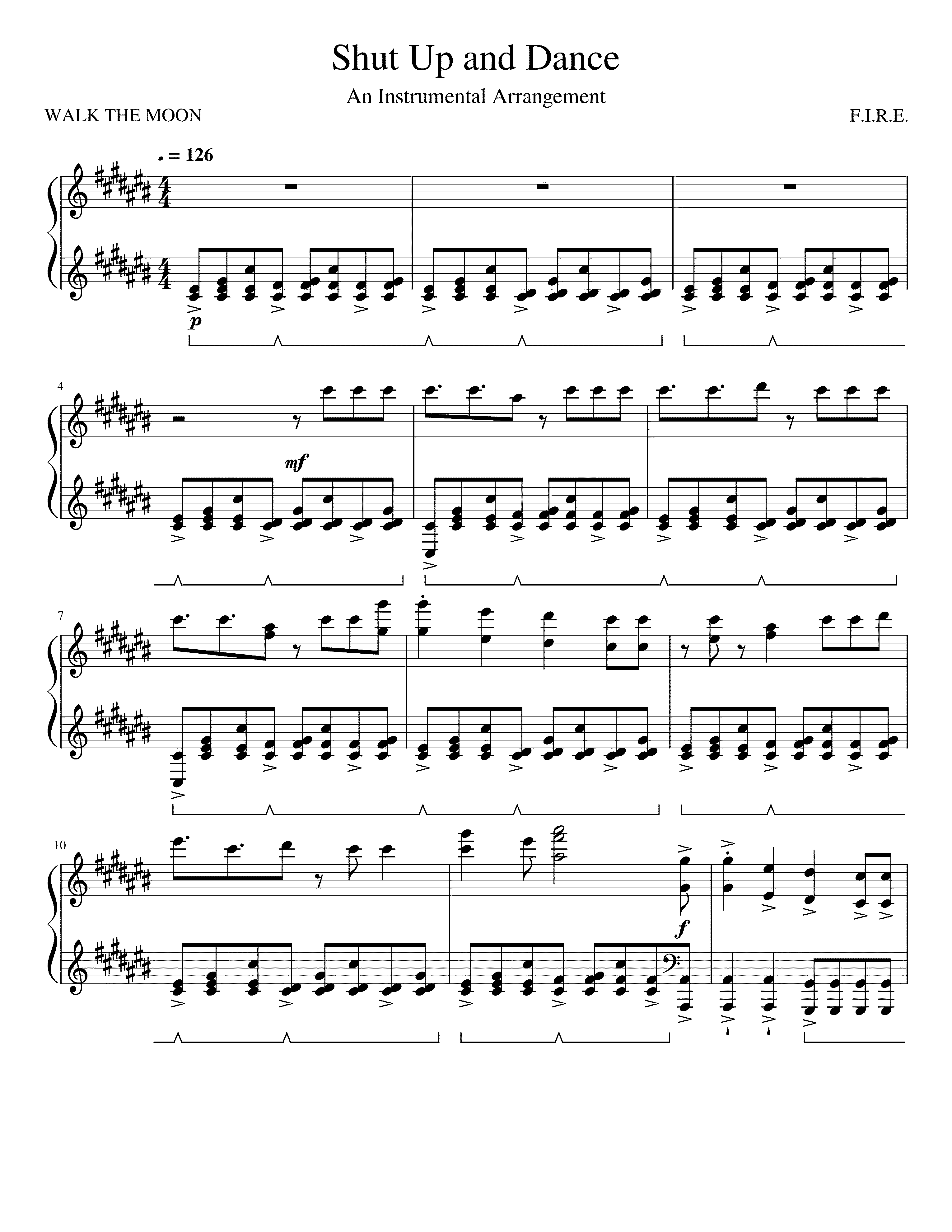 Partitura Shut Up And Dance