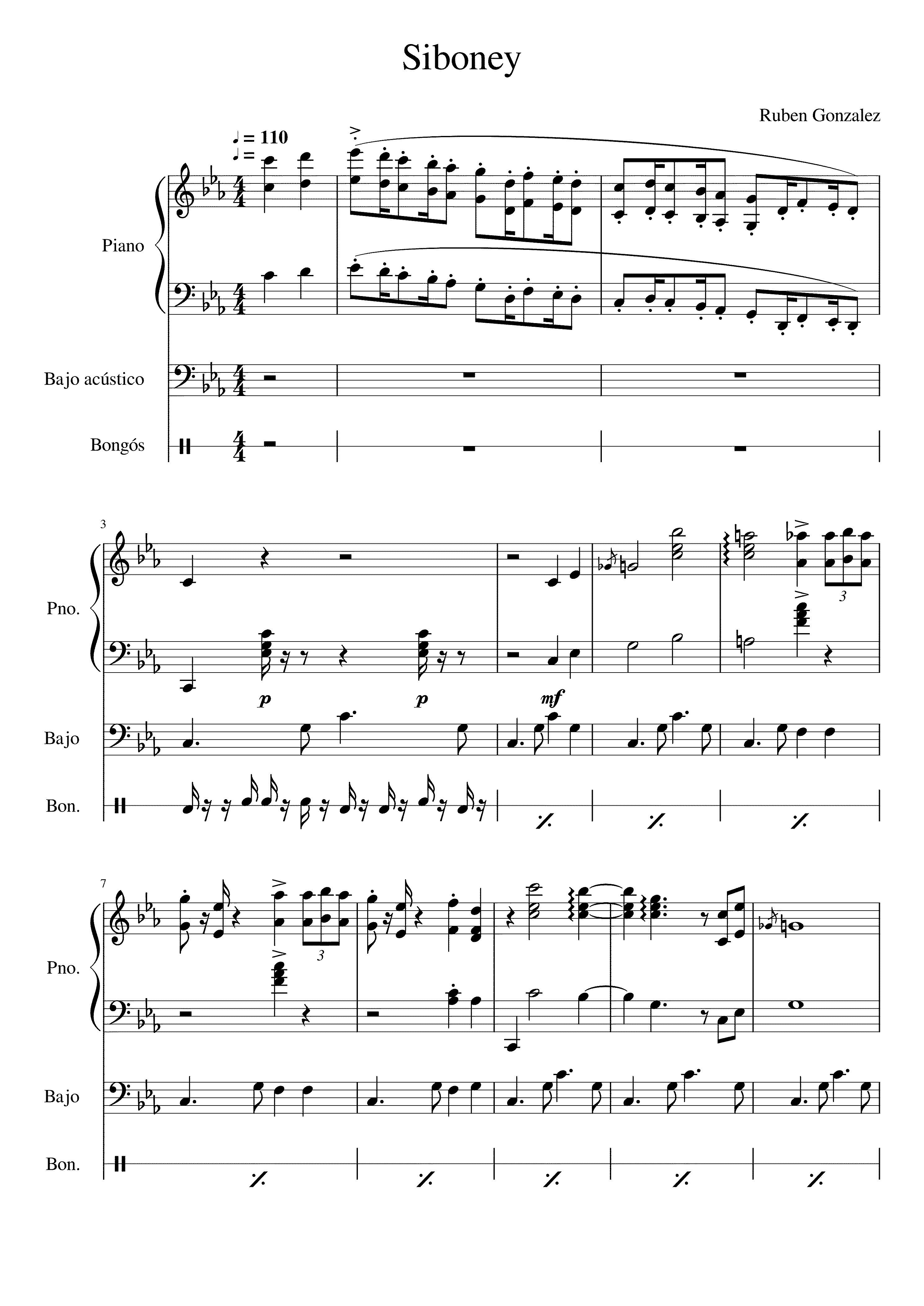 Partitura Siboney