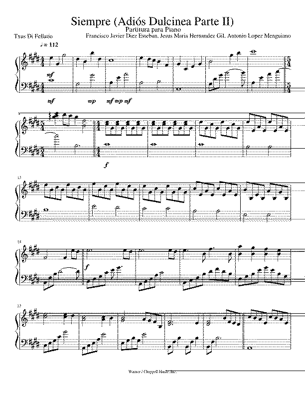Partitura Siempre Mago de Oz