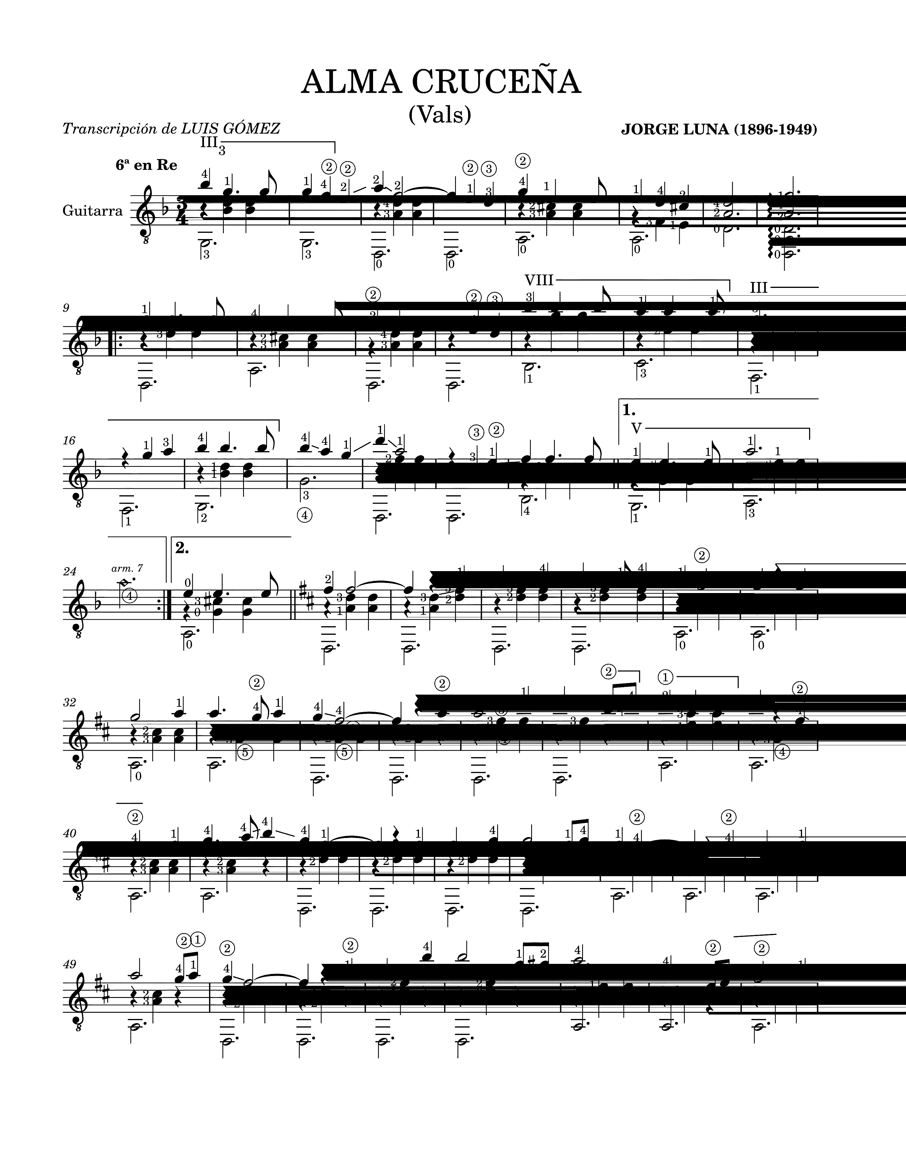 Partitura Sierra de Luna
