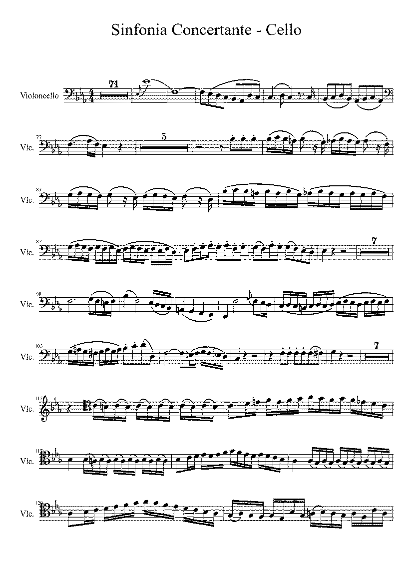 Partitura Sinfonia Concertante Mozart