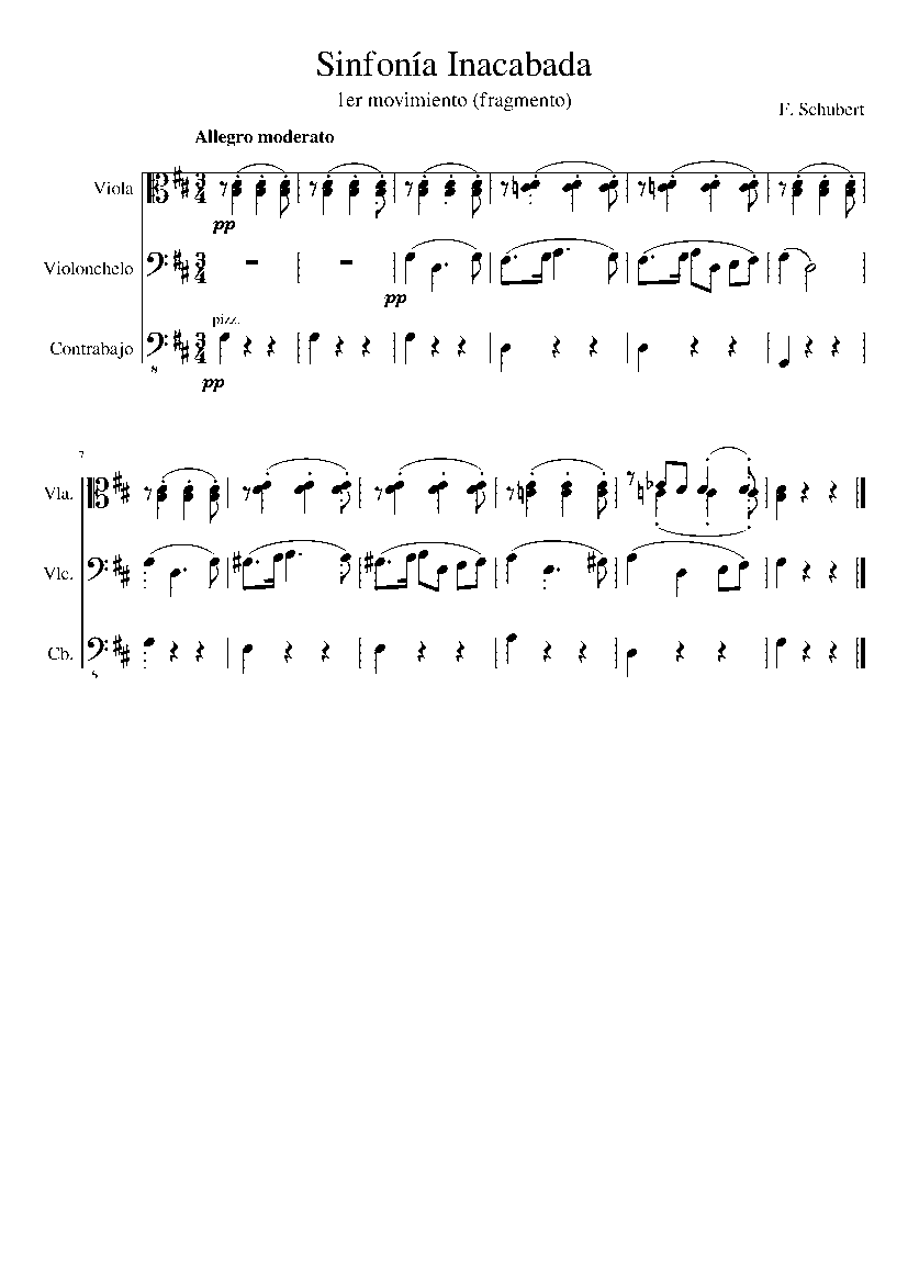 Partitura Sinfonia Inacabada Schubert