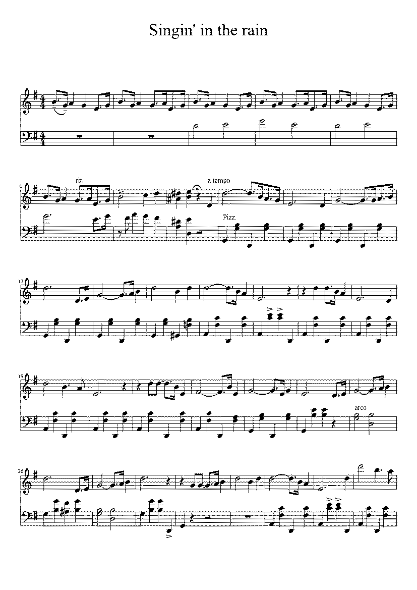 Partitura Singing In The Rain