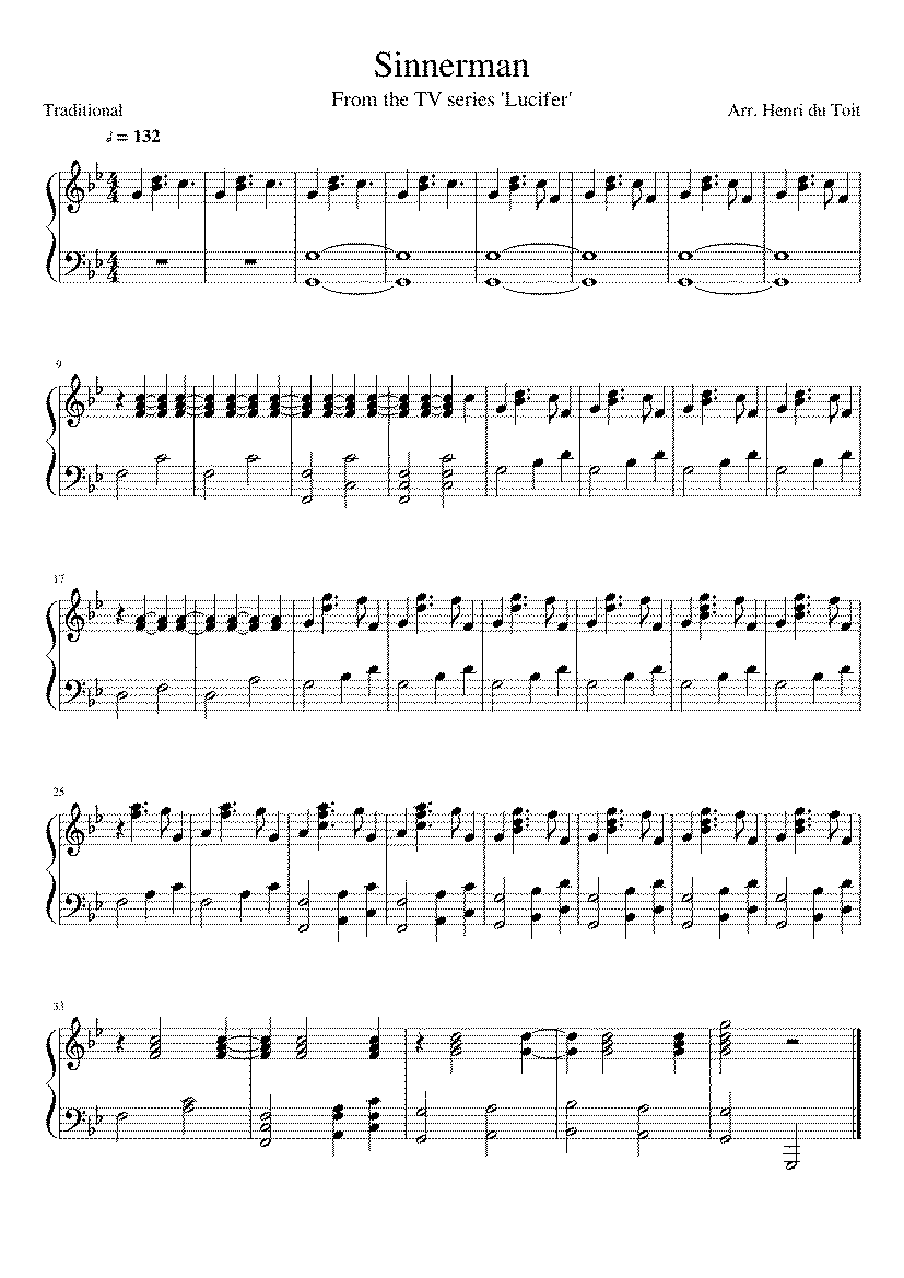 Partitura Sinnerman