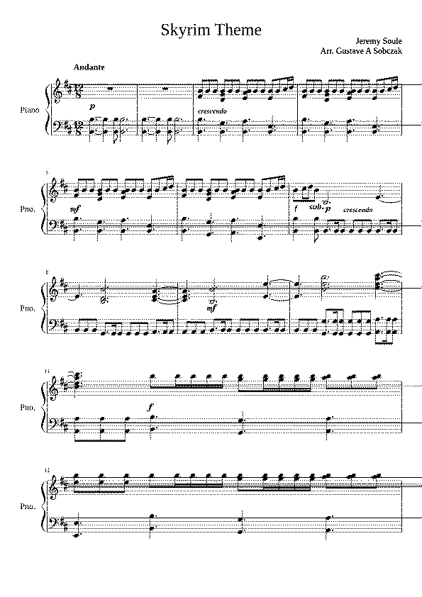 Partitura Skyrim Dragonborn