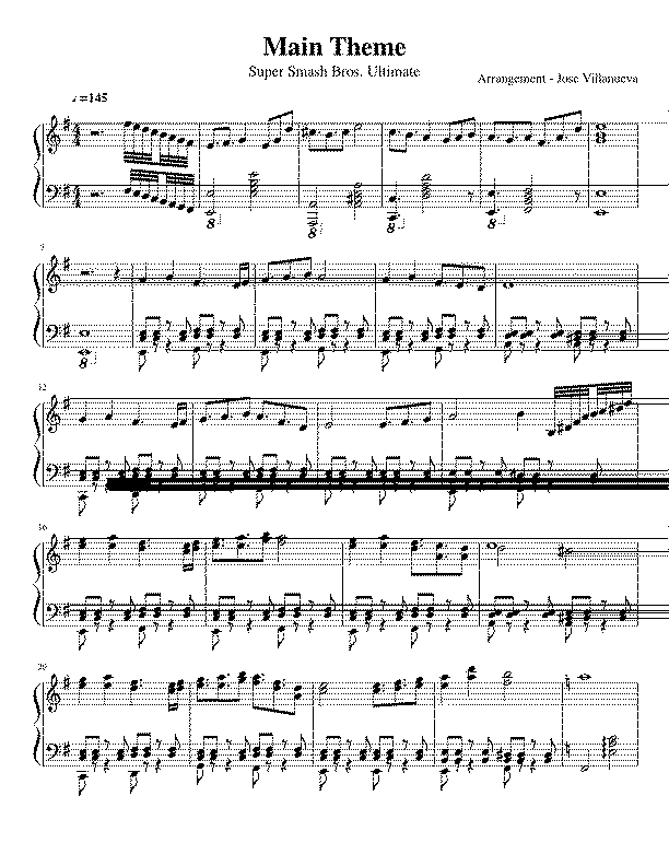 Partitura Smash Bros Ultimate