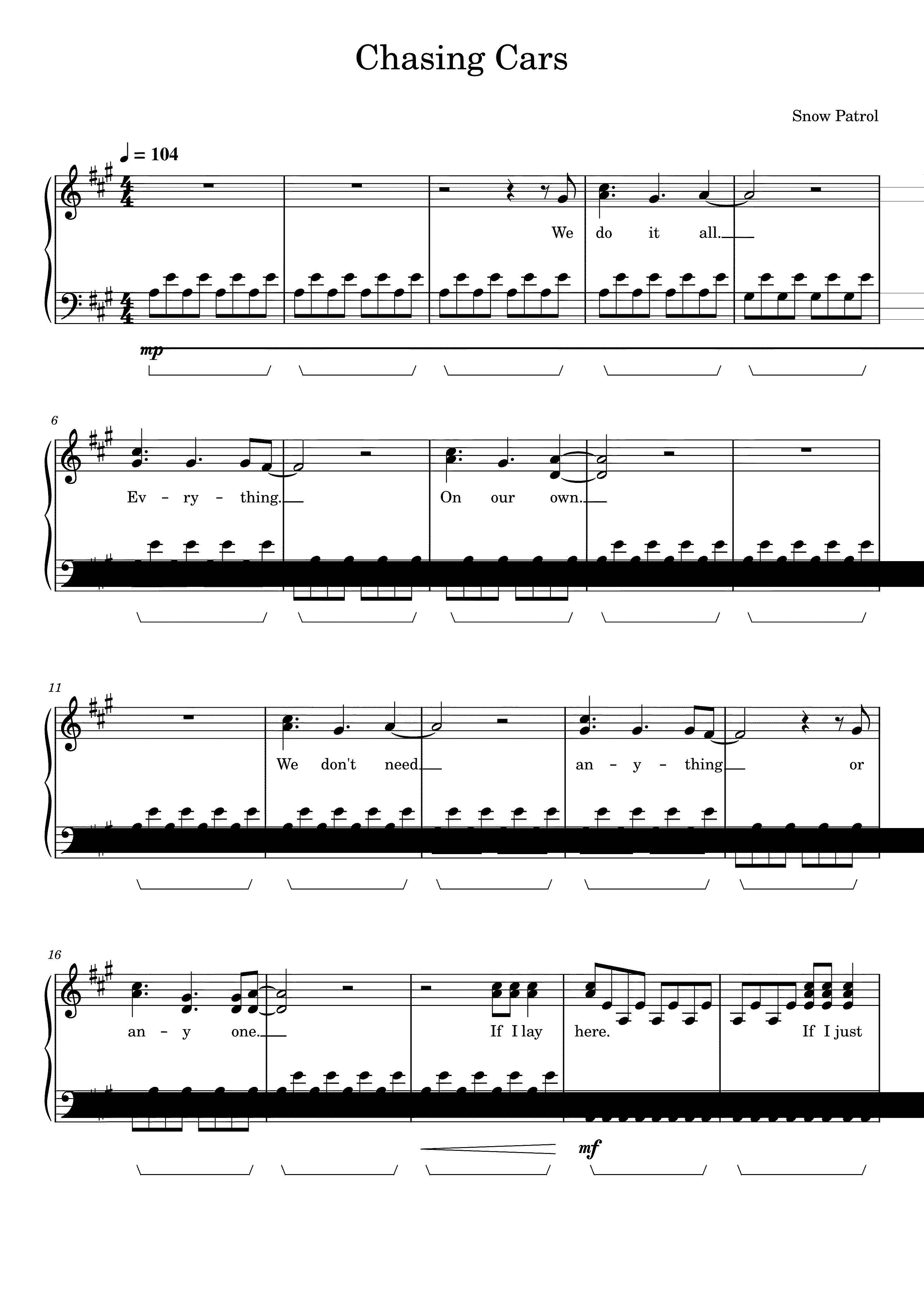 Partitura Snow Patrol - Chasing Cars