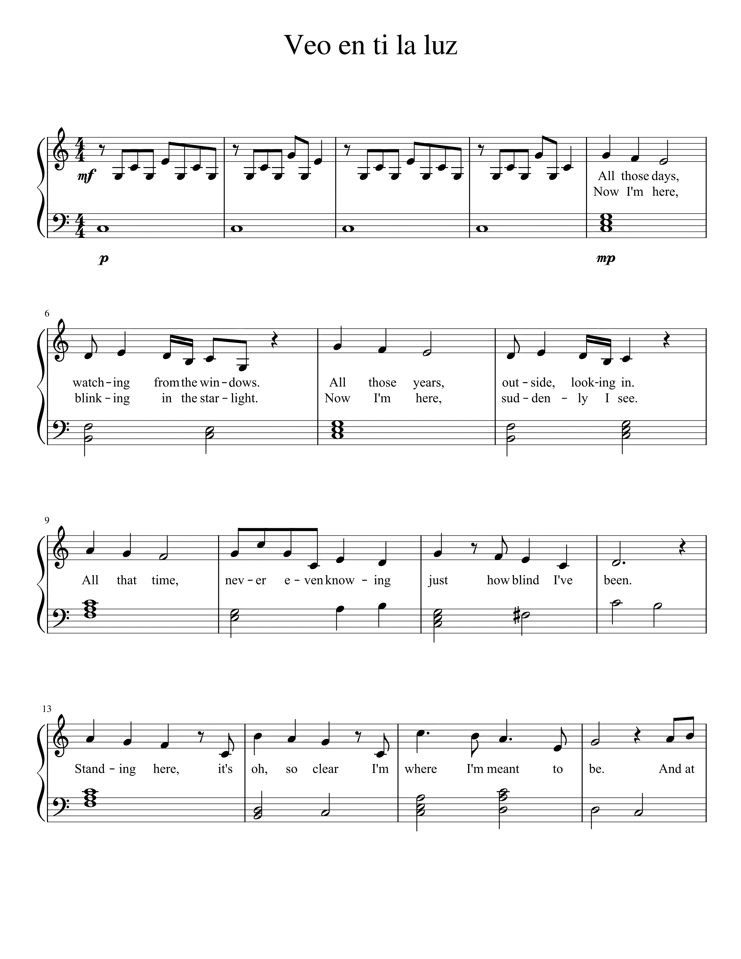 Partitura Solo Luz