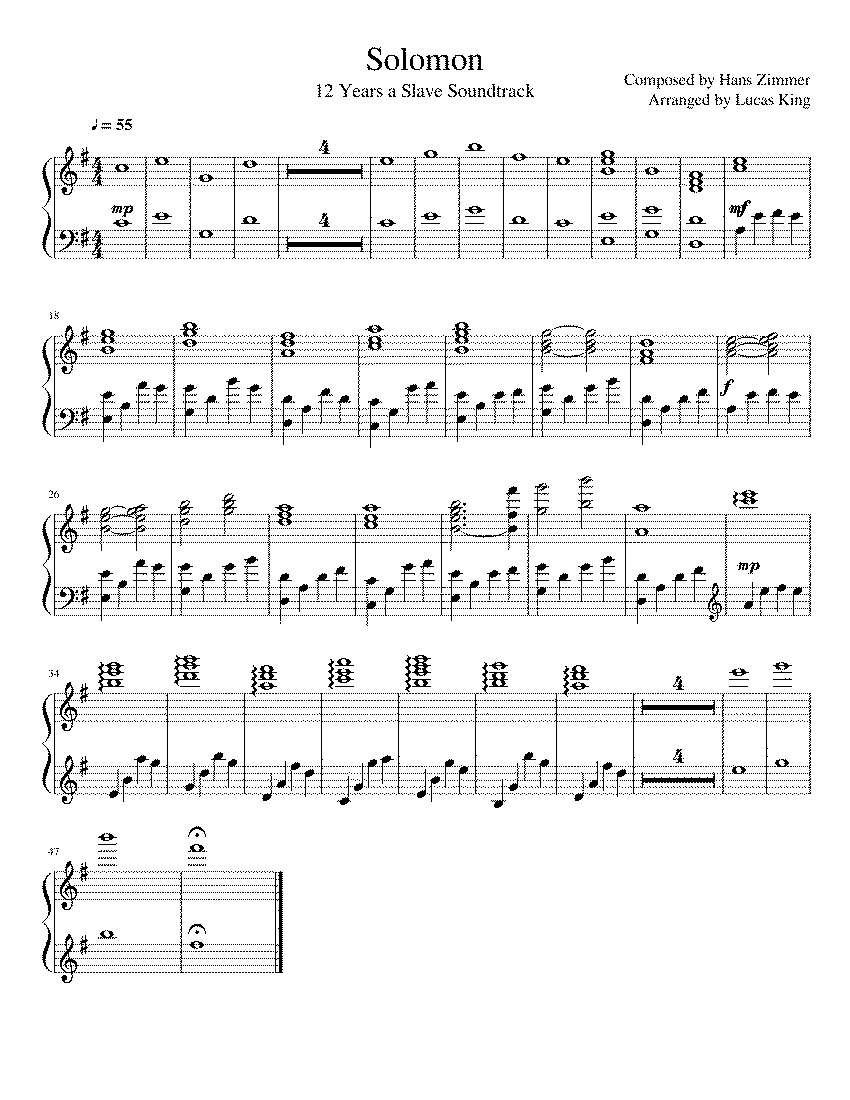 Partitura Solomon Hans Zimmer
