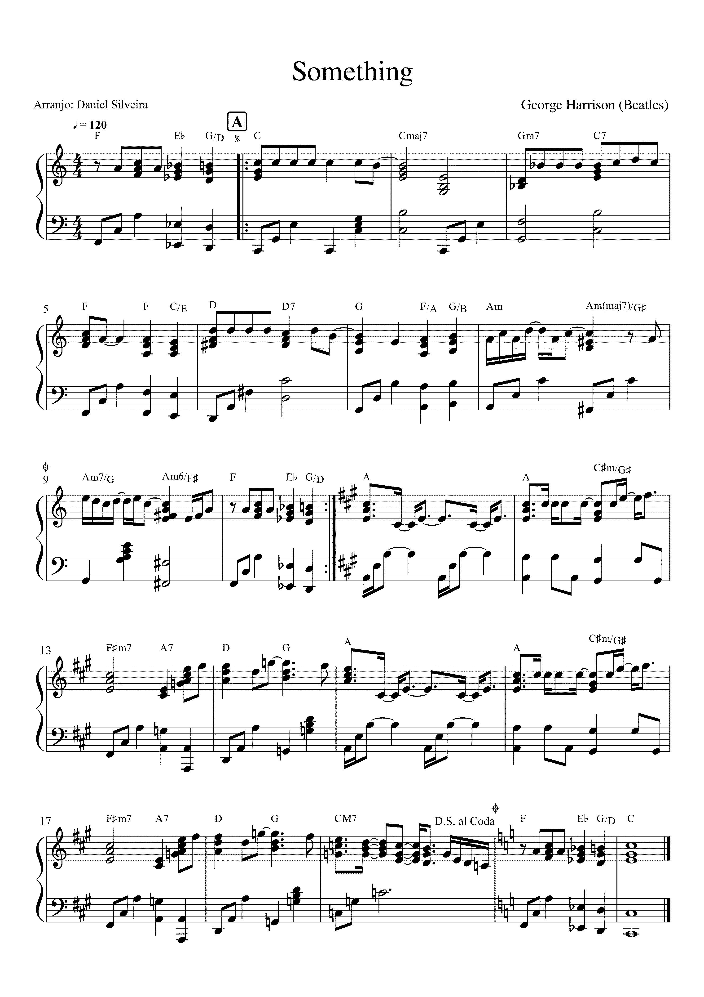 Partitura Something The Beatles