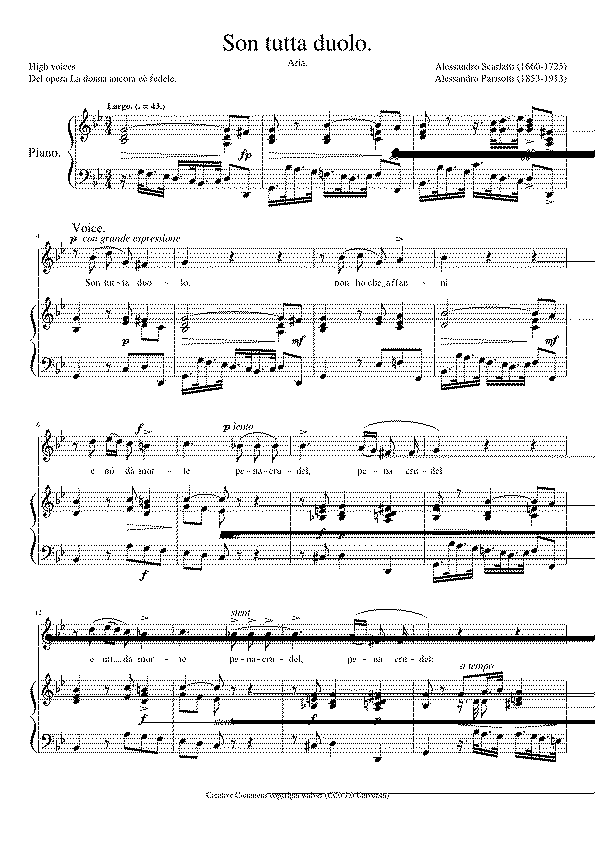 Partitura Son Tutta Duolo
