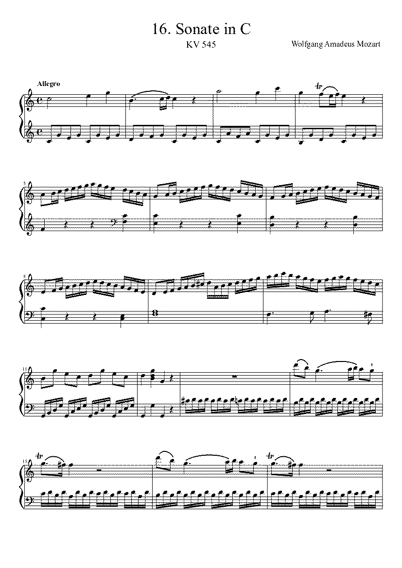 Partitura Sonata Mozart