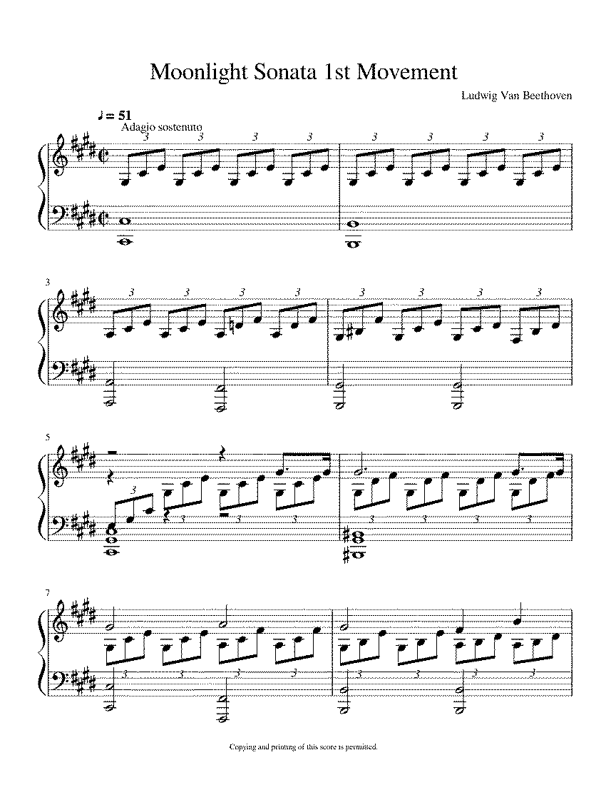 Partitura Sonata Op 27 No 2 Beethoven