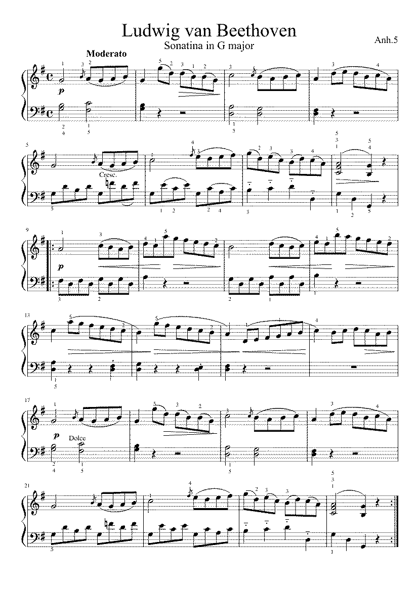 Partitura Sonatina Beethoven