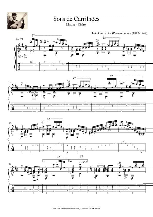 Partitura Sons de Carrilhoes