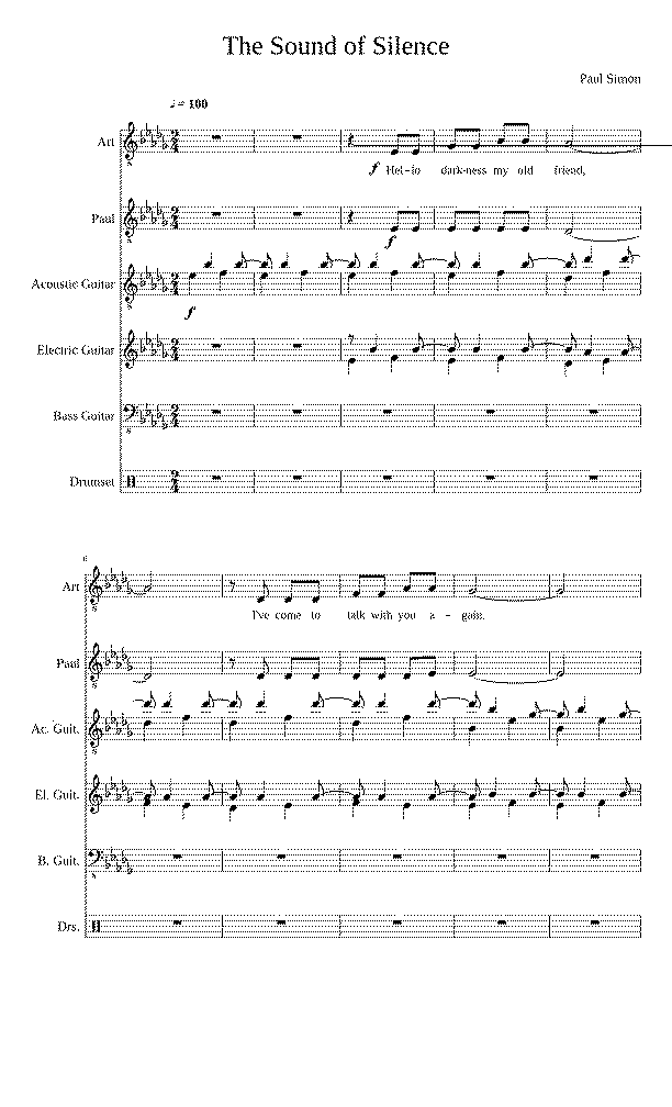 Partitura Sound of Silence