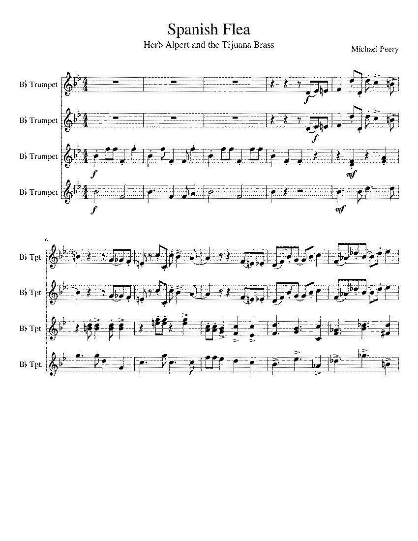 Partitura Spanish Flea