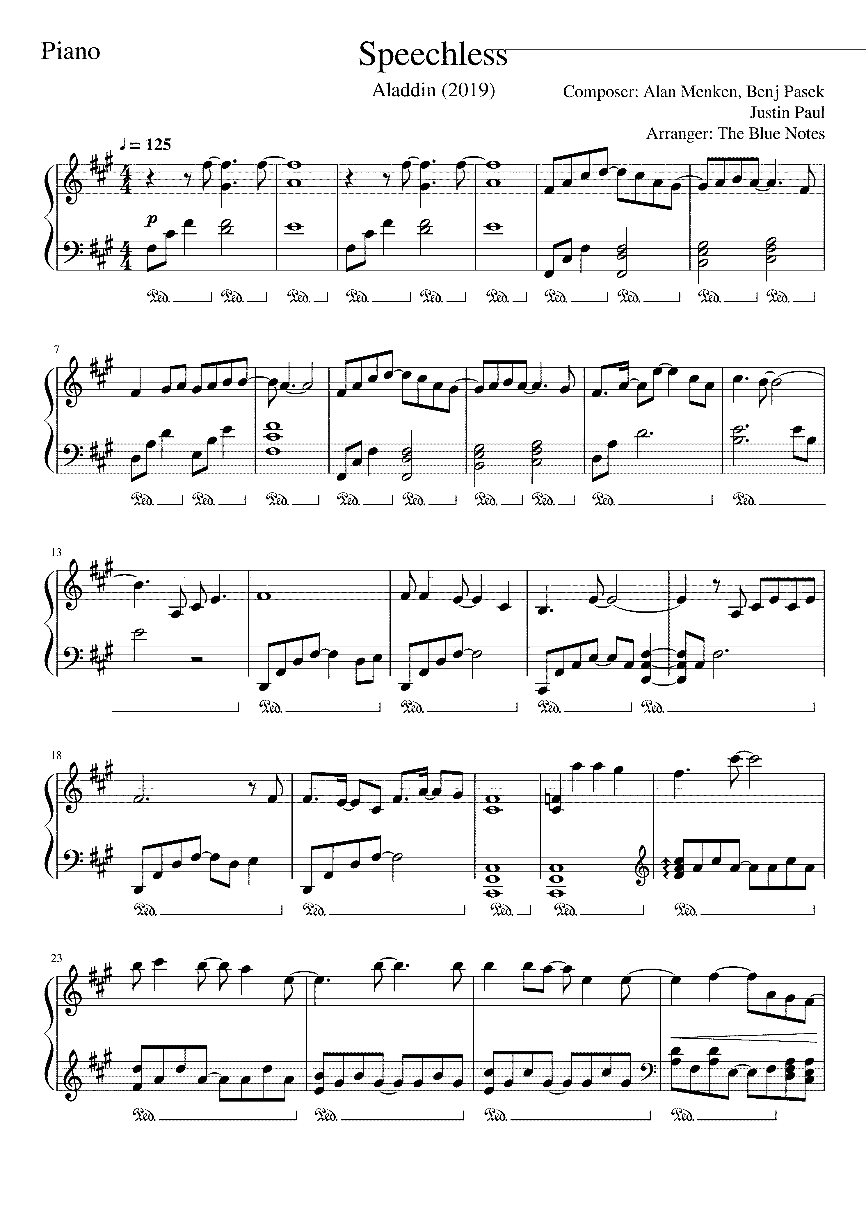 Partitura Speechless