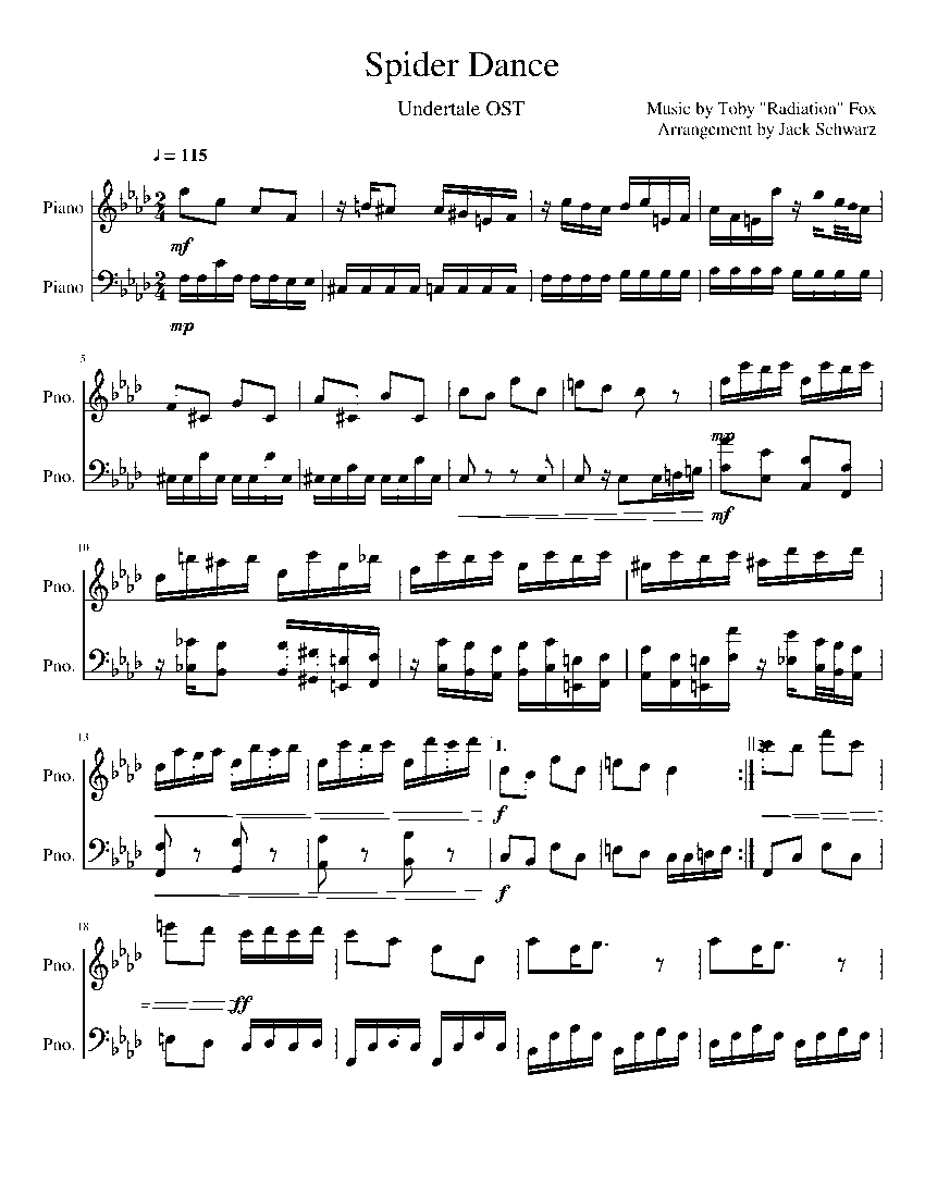 Partitura Spider Dance