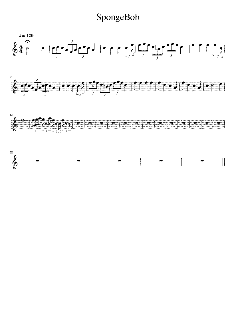Partitura Sponge Bob