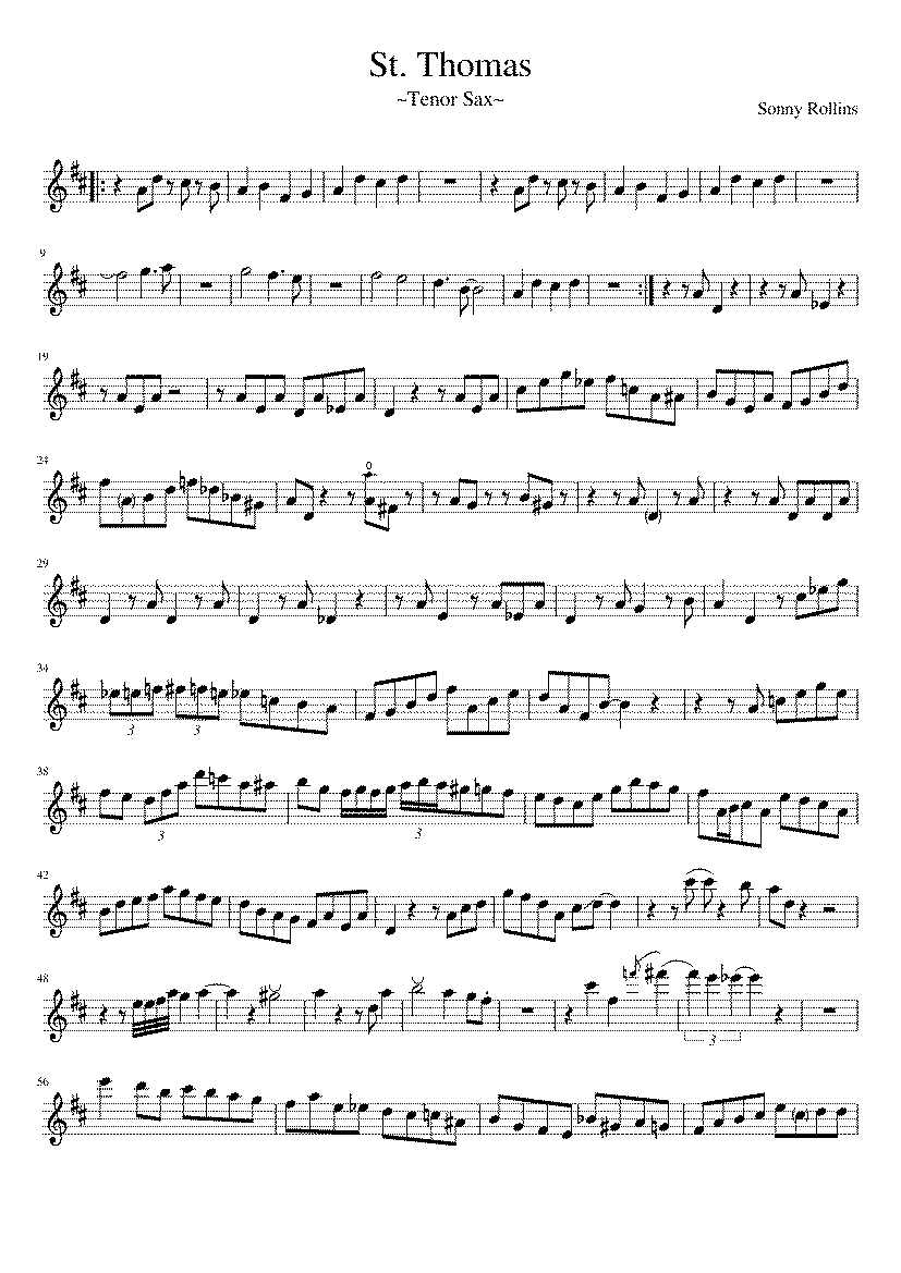 Partitura St Thomas