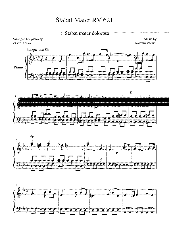 Partitura Stabat Mater Vivaldi