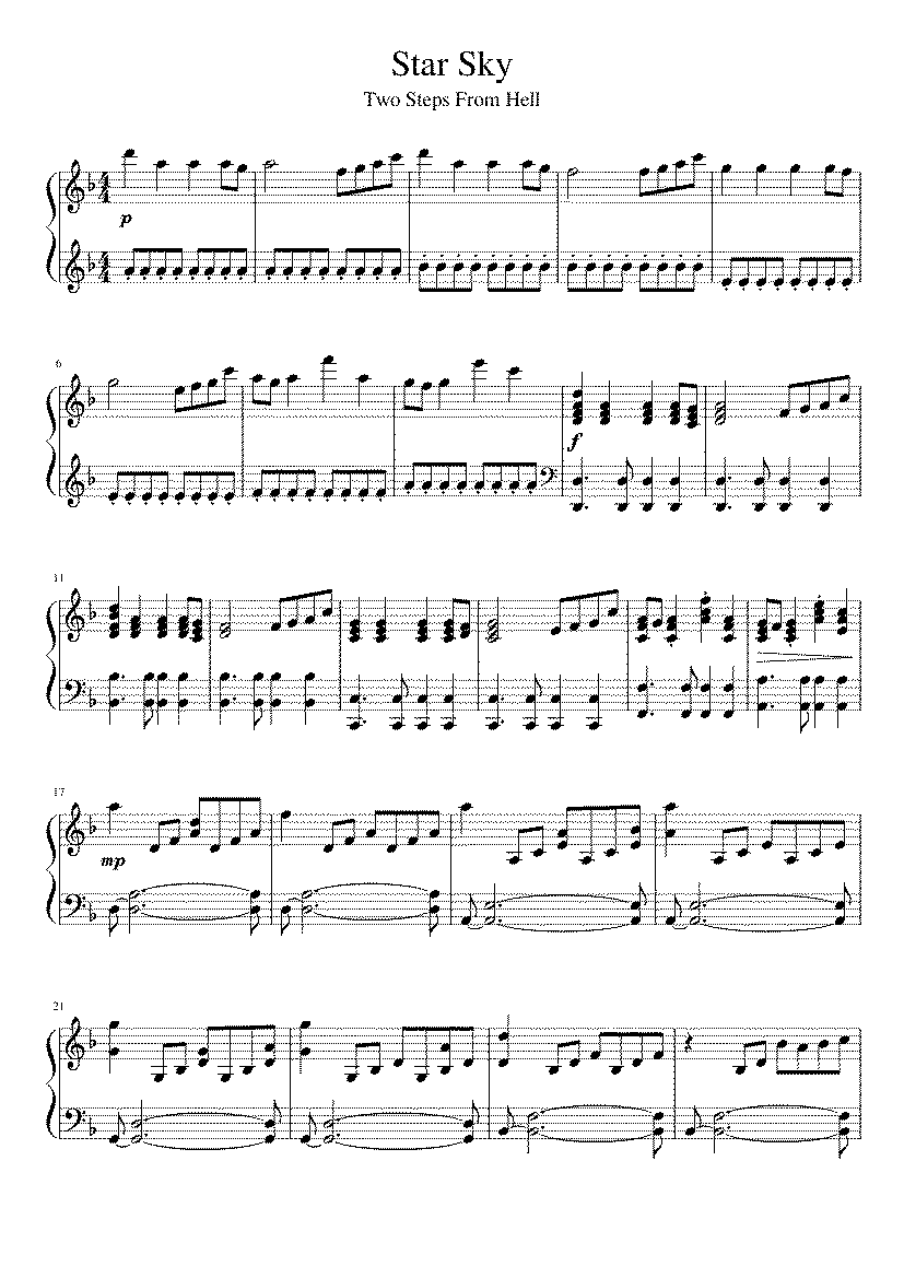 Partitura Star Sky