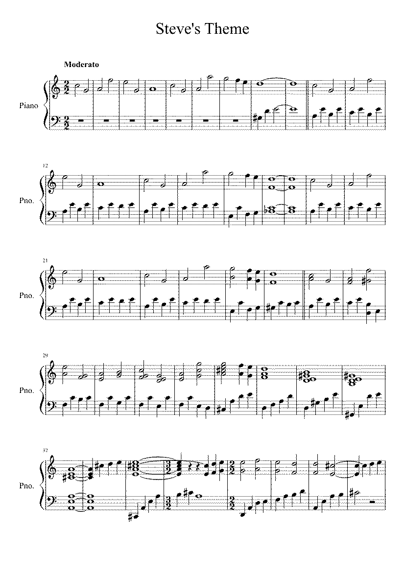 Partitura Steve's Theme