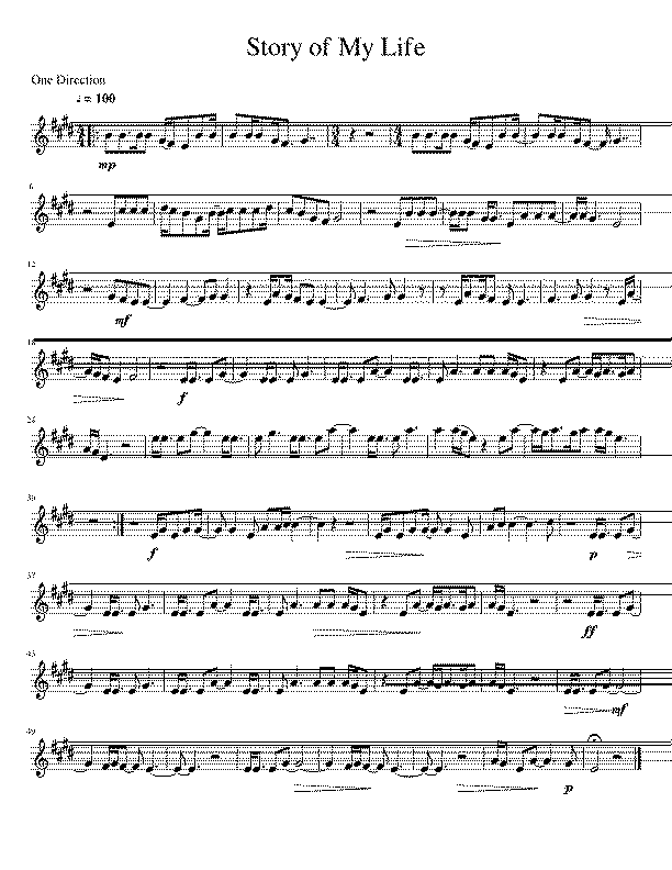 Partitura Story of My Life
