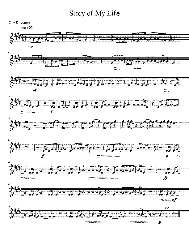 Partitura Story of My Life One Direction