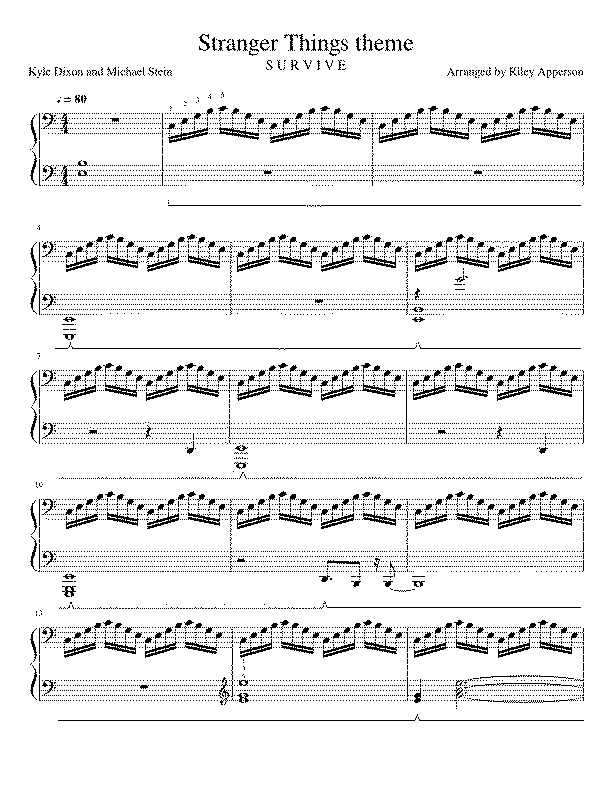 Partitura Stranger Things