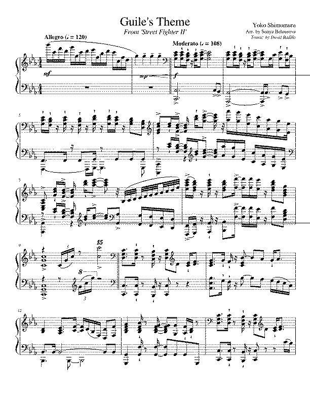 Partitura Street Fighter