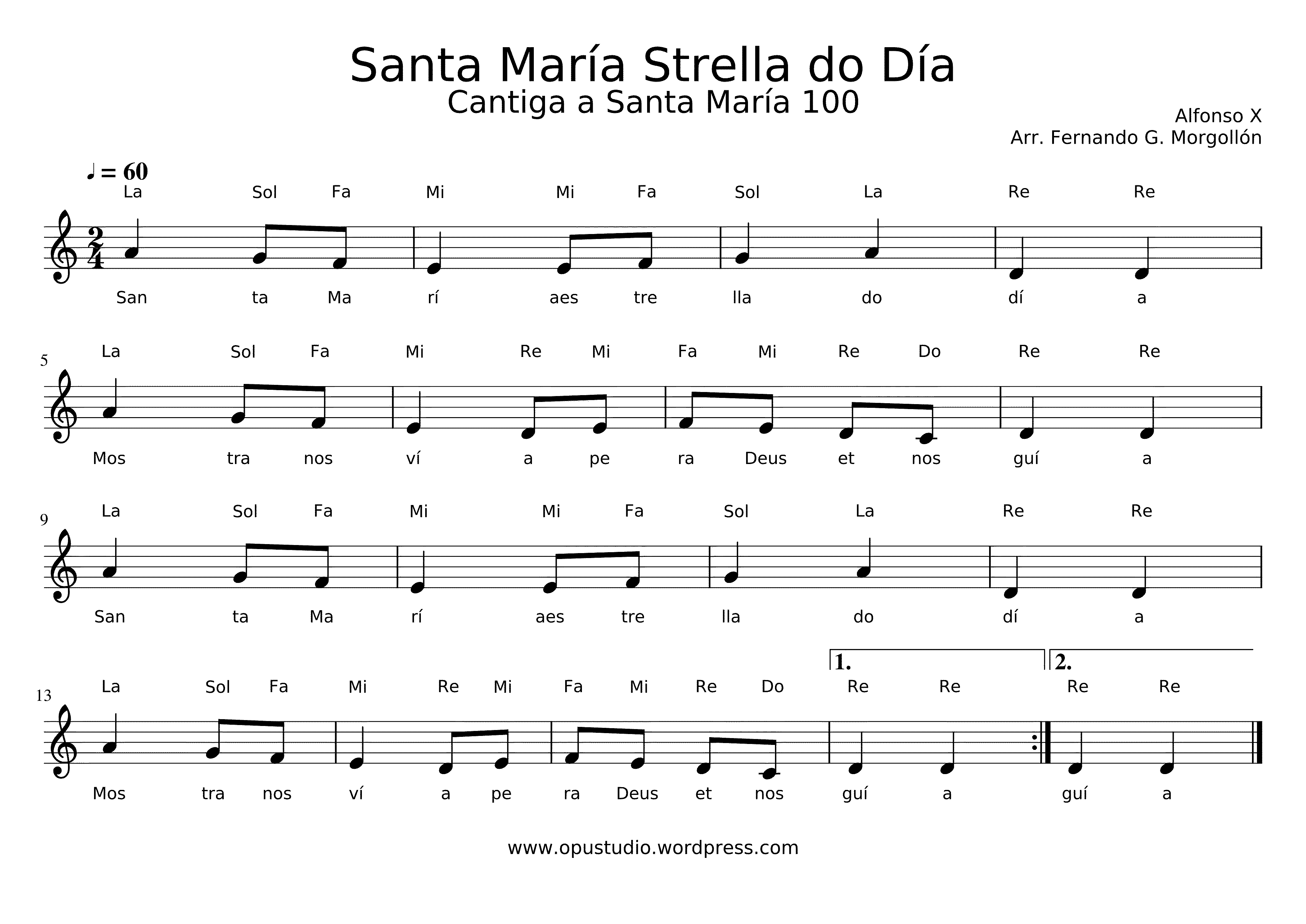 Partitura Strella Do Dia